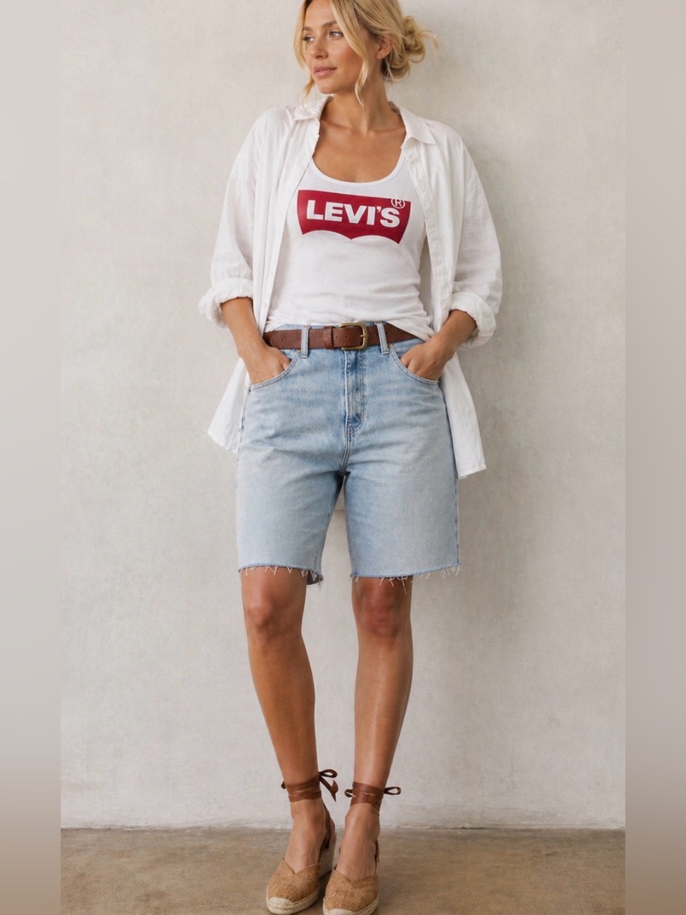 24W Women’s Plus Levi's Heritage High-Rise Bermuda Shorts, New With Tags